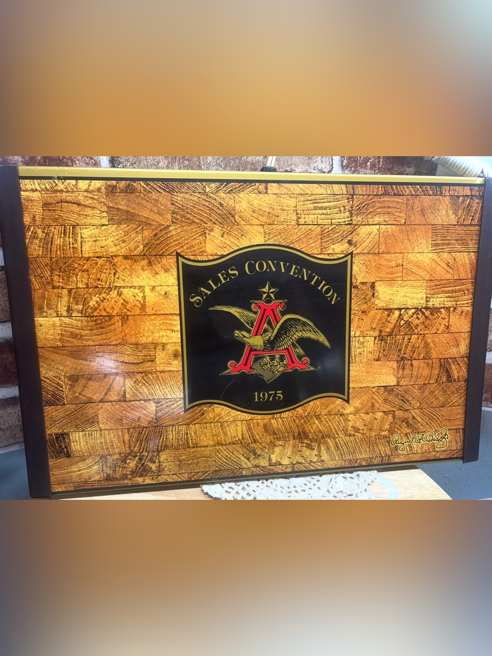Vintage 1975 Anheuser-Busch
Warming Tray beer pub Budweiser
Sales Convention